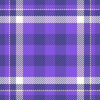 Clan plaid fabric textile, length seamless tartan . Rag background pattern texture check in indigo and violet colors. vector