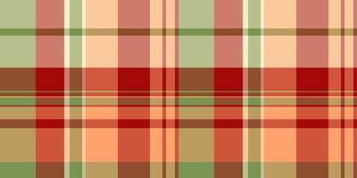 Robe textile tartan seamless, net plaid texture . New check fabric background pattern in red and orange colors. vector