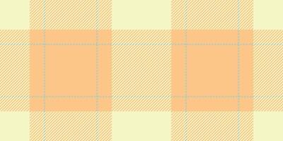 Mature seamless plaid background, setting fabric check tartan. Folded textile texture pattern in light and orange colors. vector