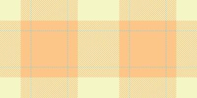 Mature seamless plaid background, setting fabric check tartan. Folded textile texture pattern in light and orange colors. vector