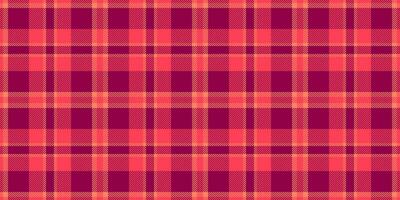 Uk tartan plaid check, furniture textile seamless texture. Skirt fabric background pattern in red and pink colors. vector