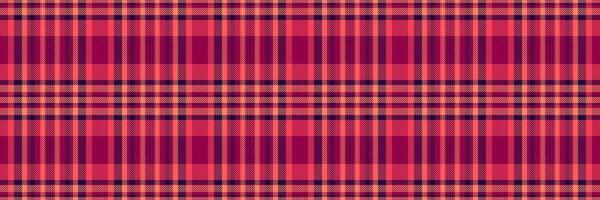 Gift paper tartan fabric pattern, modern plaid textile texture. Glamor seamless check background in red and pink colors. vector