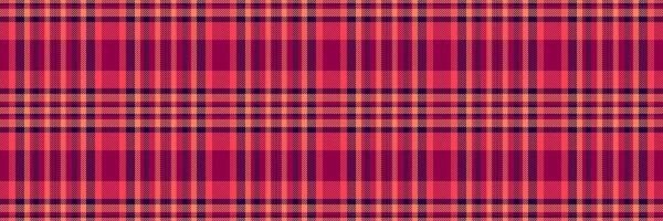 Gift paper tartan fabric pattern, modern plaid textile texture. Glamor seamless check background in red and pink colors. vector