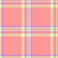 Seamless texture background of plaid fabric with a textile tartan check pattern. vector