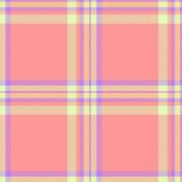 Seamless texture background of plaid fabric with a textile tartan check pattern. vector