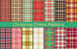 Christmas plaid bundles, textile design, checkered fabric pattern for shirt, dress, suit, wrapping paper print, invitation and gift card. vector