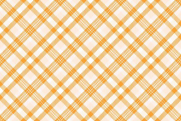 Chic seamless texture fabric, backdrop tartan textile plaid. Towel check background pattern in orange and white colors.