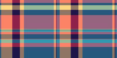 Straight fabric background check, colour textile texture tartan. Cold pattern seamless plaid in cyan and pink colors. vector