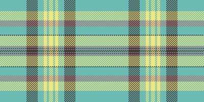 Quilt pattern background texture, victorian textile fabric seamless. Frame plaid tartan check in teal and yellow colors. vector