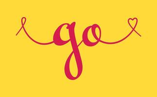 GO initial wedding monogram calligraphy illustration. Hand drawn lettering g and o love logo design for valentines day poster, greeting card vector