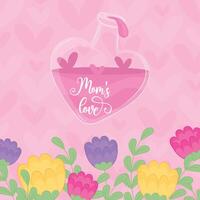 Happy mother day poster with potions vector