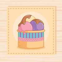 Pastry colored ice cream vector