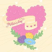 Happy mother day poster with flowers vector