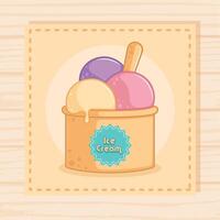 Pastry colored ice cream vector