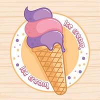 Pastry colored ice cream vector