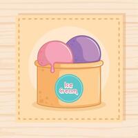 Pastry colored ice cream vector