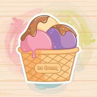 Pastry colored ice cream vector