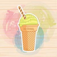 Pastry colored ice cream vector