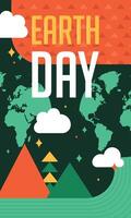 Geometric earth day card vector