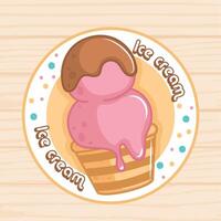 Pastry colored ice cream vector