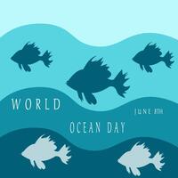 Ocean Day illustration Background Ocean Day vector