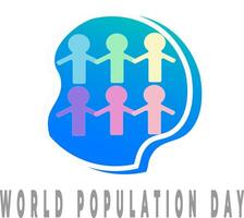 Logo World Population day, people shake hands vector