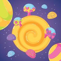 Colored candy land Sweet abstract space vector