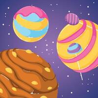 Colored candy land Sweet abstract space vector