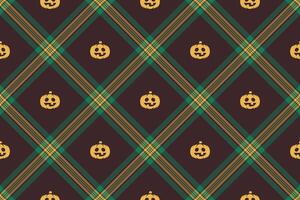 Víspera de Todos los Santos sin costura antecedentes con calabaza para textil tela diseño, envase papel, sitio web fondos de pantalla, textiles, fondo de pantalla y vestir. vector