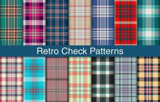 Retro plaid bundles, textile design, checkered fabric pattern for shirt, dress, suit, wrapping paper print, invitation and gift card. vector