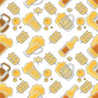 Beer glasses and bottles Colored sketch pattern background vector