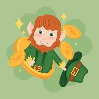 St Patricks day Irish elf character cartoon vector