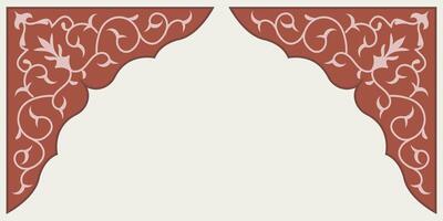 Intricate corner designs with Mughal inspired motifs vector