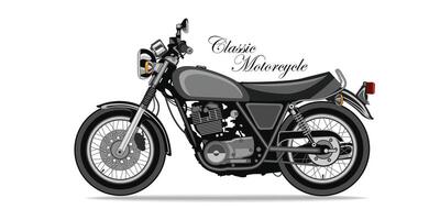 Classic motorcycle in black. Vintage motorbike. Isolated on white background for design element. vector