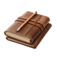 Timeless Elegance Vintage Inspired Brown Diaries Paired with LED Pencil png