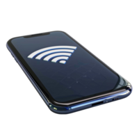pulcro tecnología negro pantalla móvil teléfono con Wifi fondo de pantalla png