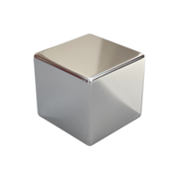 Sleek and Shiny 3D Cube Renderings in Glossy Metal Finish png