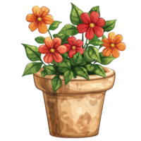 Blossoming Beauty Flower Pot, Enhancing Your Garden with Floral Splendor png