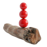 Precision in Motion Red Ball Rolling Straight Along Wooden Bar png