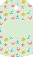 Tag with sea motif, summer design. vector