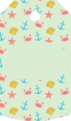 Tag with sea motif, summer design.