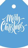 Blue Merry Christmas tag for sales and announcements. vector