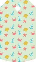 Tag with sea motif, summer design. vector