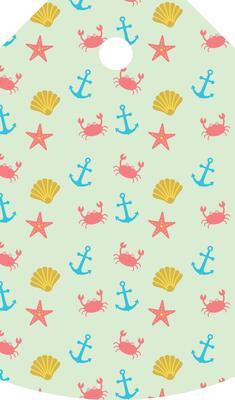 Tag with sea motif, summer design.
