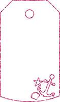 Tag with marine pattern summer decoration. vector