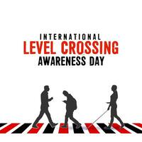 International Level Crossing Awareness Day creative unique concept idea for social media advertising banner design graphics poster, flyer, and awareness about level crossing safety held on 7 June vector