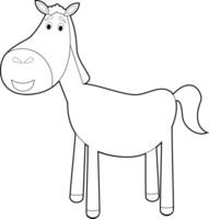 Easy Coloring Animals for Kids. Horse vector