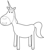 Easy Coloring Animals for Kids. Unicorn vector