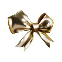 Realistic golden Bow isolated on white background. Shiny bow in 3D style. Holiday Decoration for gift boxes, design element vector