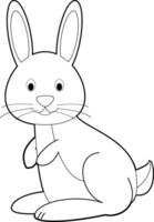 Easy Coloring Animals for Kids. Rabbit vector